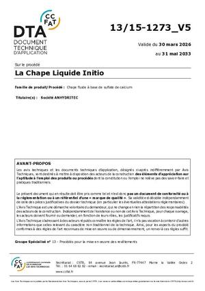Avis Technique / DTA INITIO® (PDF)