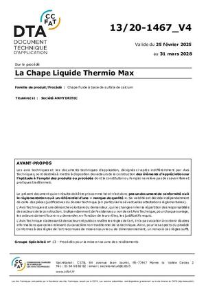 Avis Technique / DTA Thermio Max