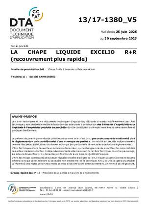 Avis Technique / DTA EXCELIO R+R (PDF)